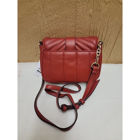 Time & Tru Small Quilted Satchel Flap Closure Handbag Shoulder Purse Red - Picture 2 of 5